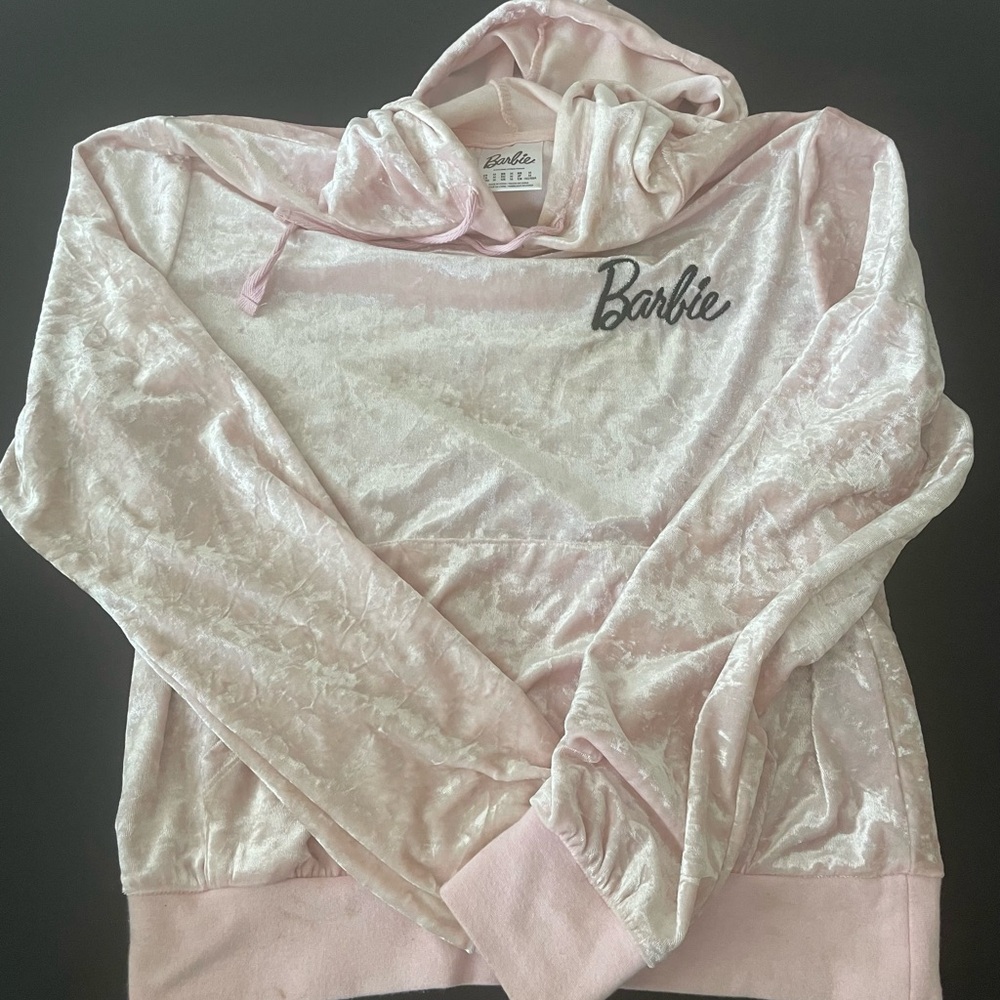 Barbie Pink Velvet Hoodie